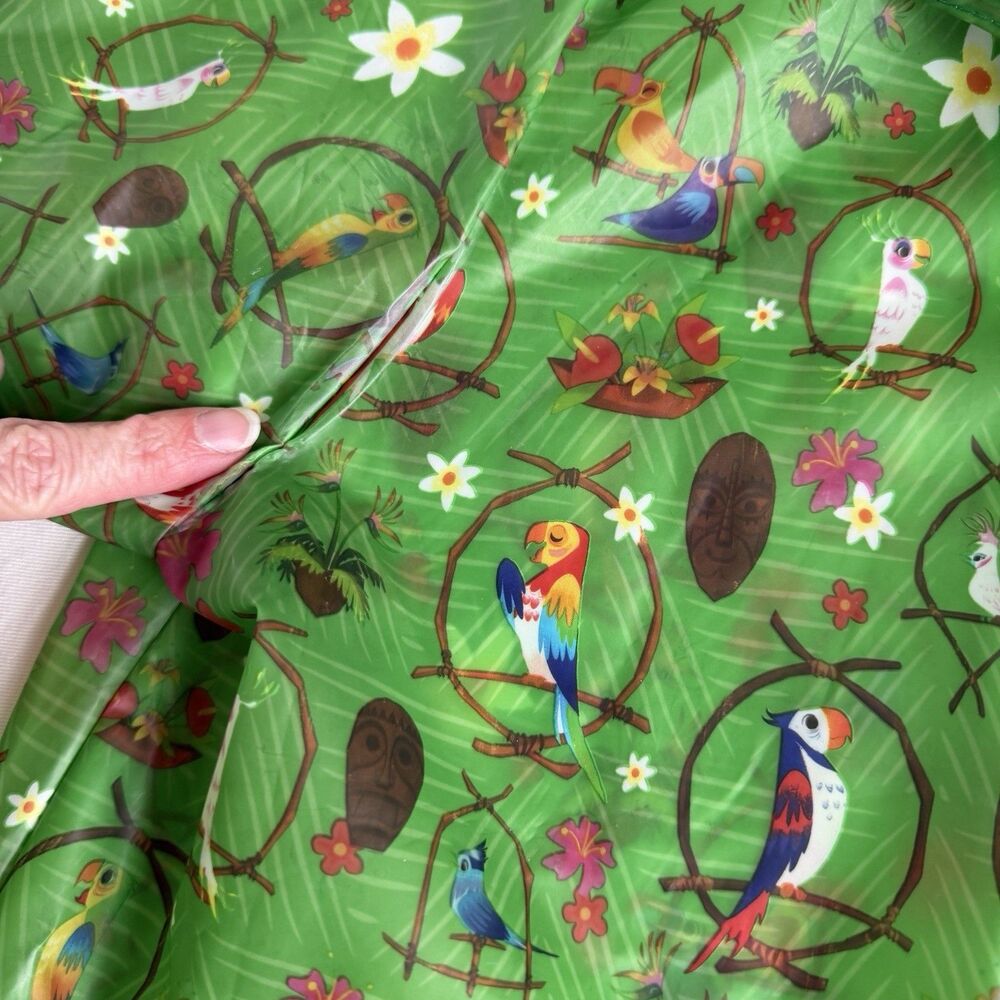 Disney Parks Enchanted Tiki Room Bird Hooded Rain Coat Jacket Women's LARGE - Picture 6 of 10